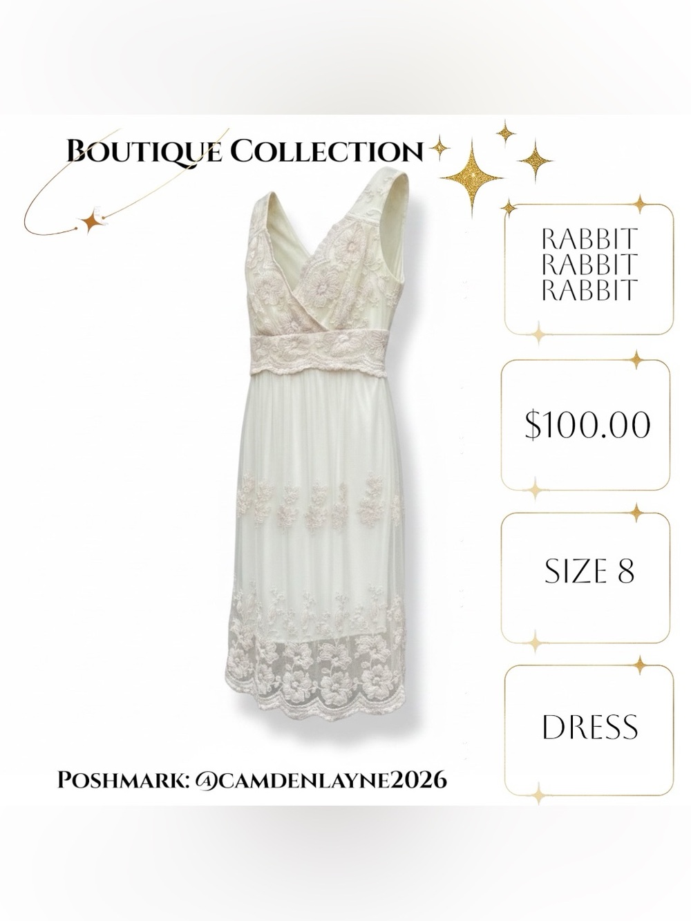 Rabbit Rabbit Rabbit White Lace Midi Dress - Picture 10 of 14